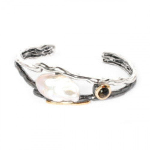 PULSERA RIGIDA P.BARROCA TURM Y ORO 9K