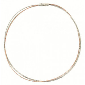 COLLAR DNA PLATA RODIO/ROSA