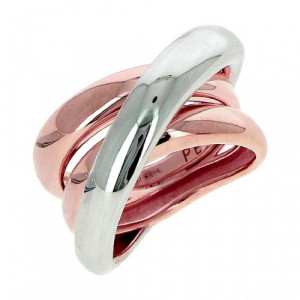 ANILLO POLVORE PLATA BICOLOR