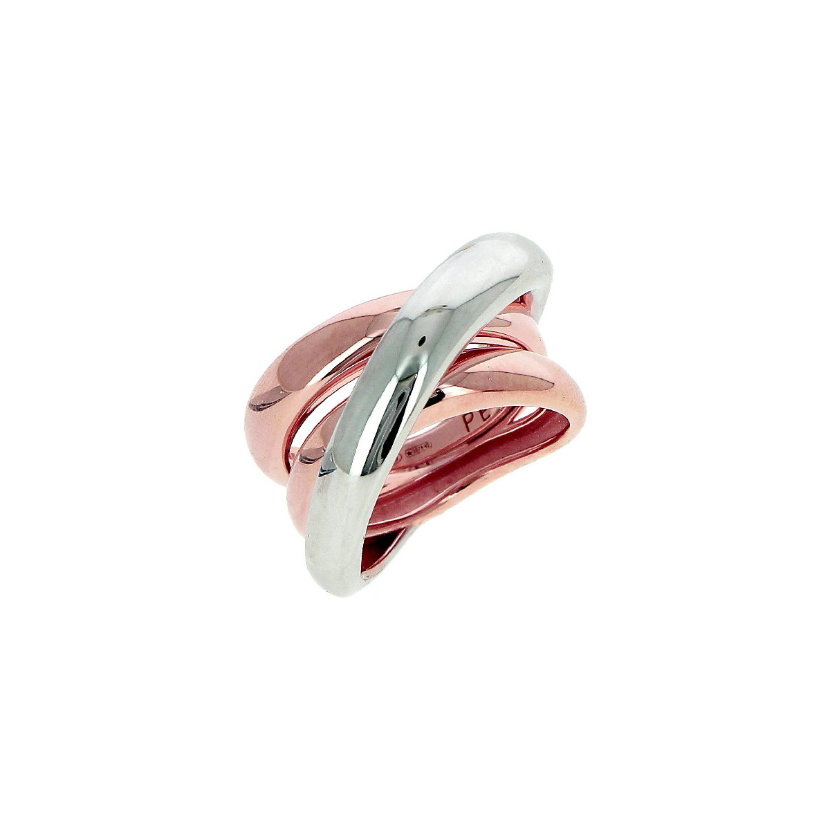 ANILLO POLVORE PLATA BICOLOR