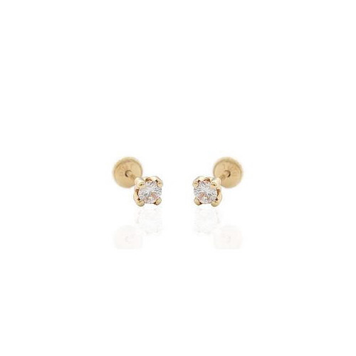 PENDIENTES BEBE ORO Y CIRCONITAS