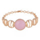 PULSERA BAÑO DE ORO Y CUARZO ROSA