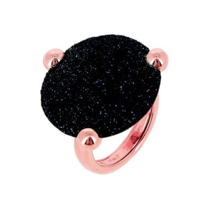 ANILLO POLVORE PLATA ROSA Y POLVO NEGRO