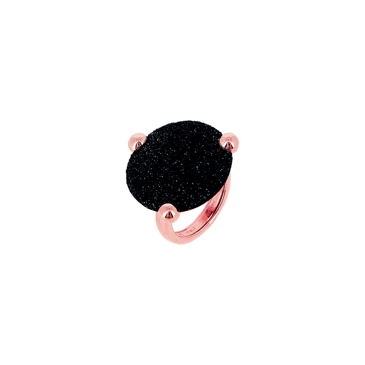 ANILLO POLVORE PLATA ROSA Y POLVO NEGRO