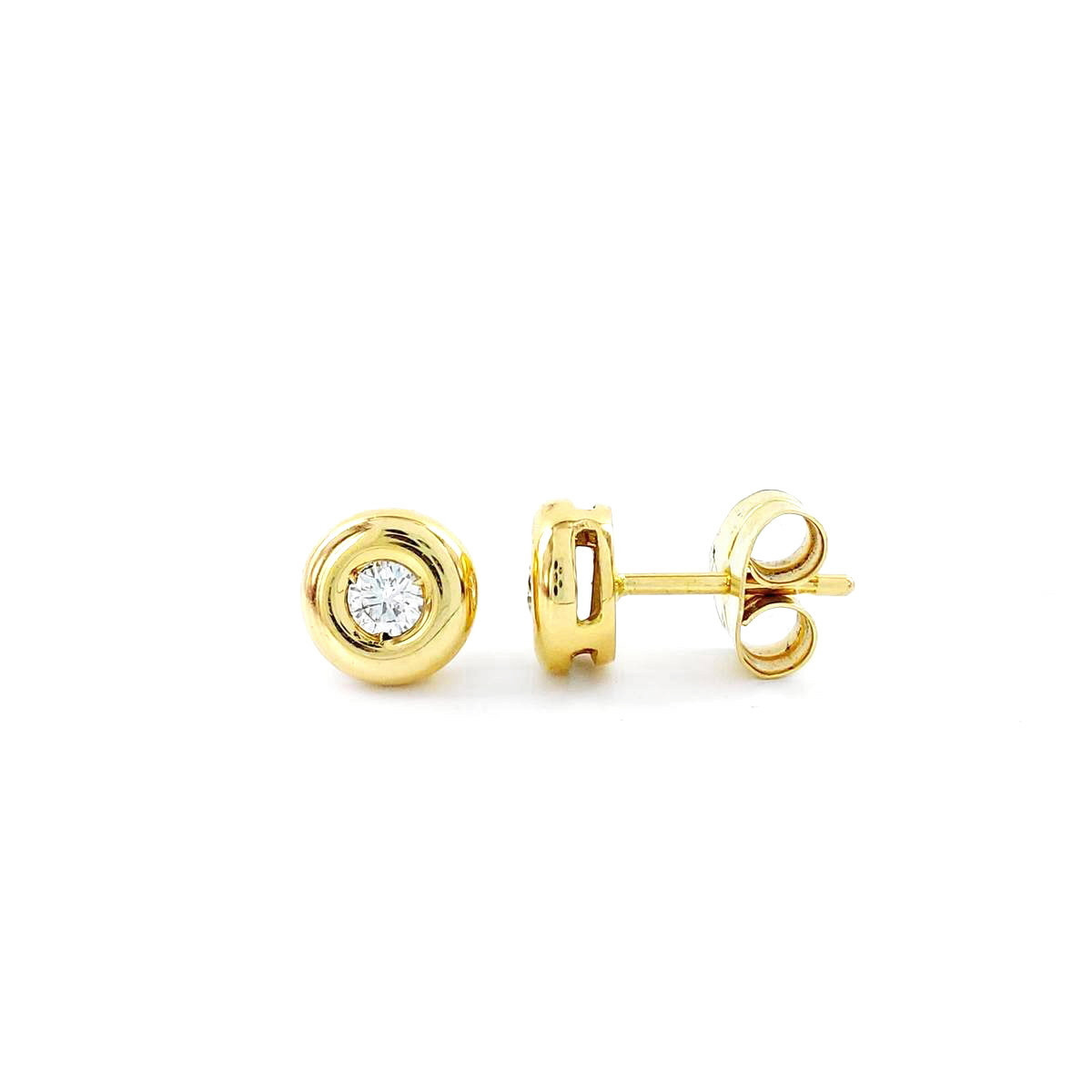 PENDIENTES CHATON ORO Y BTES 0.16 QT