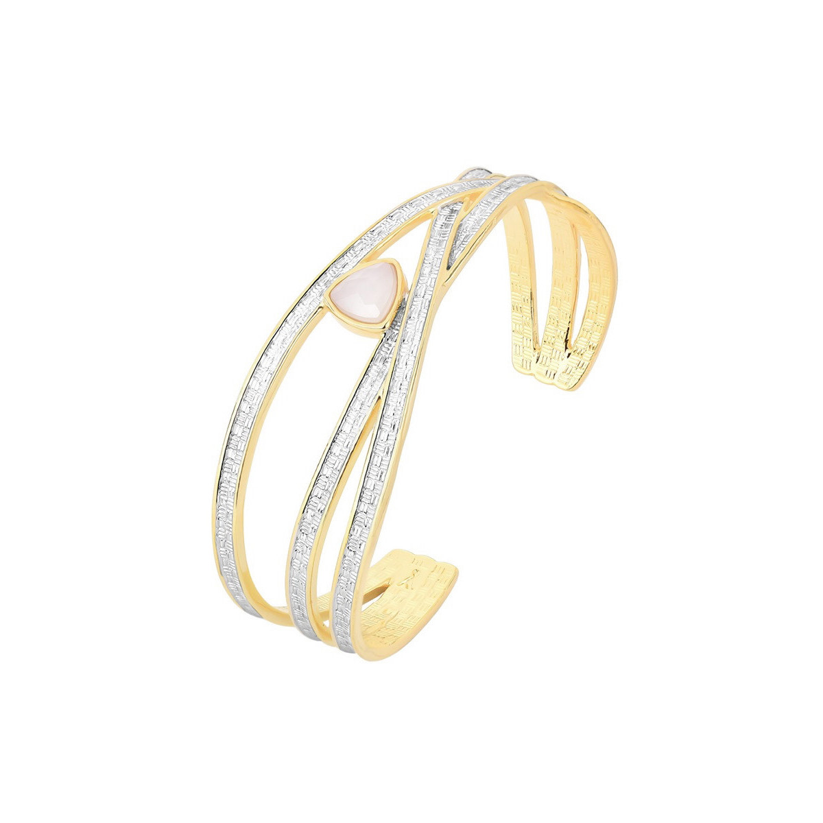 PULSERA BAÑO DE ORO Y AGATA BLANCA