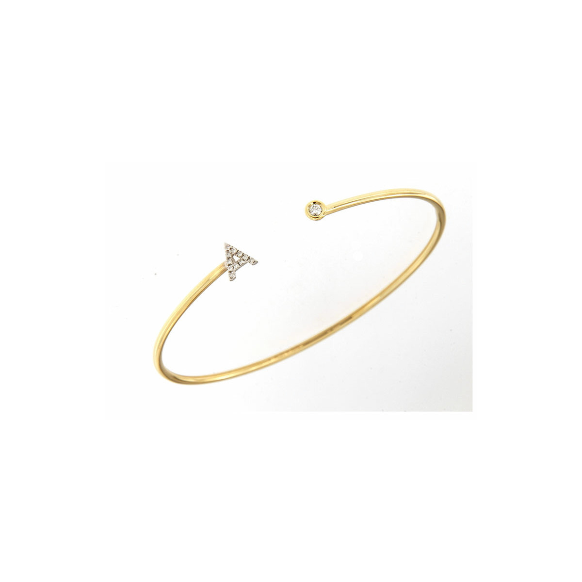 PULSERA INICIAL ORO Y BRILLANTES 0.11 QT