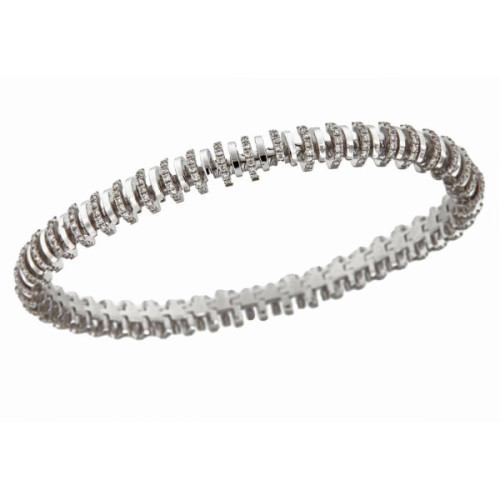 PULSERA ORO BLANCO Y BRILLANTES 1.65 QT