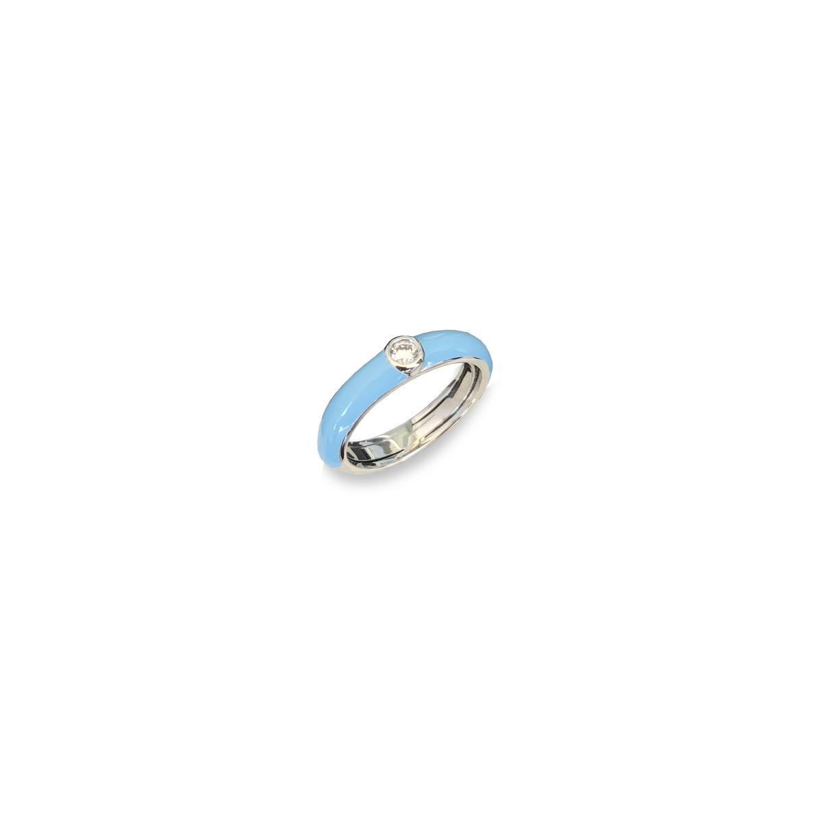 ANILLO PLATA Y ESMALTE AZUL CIELO