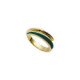 ANILLO PLATA BAÑADO EN ORO ESMALTE VERDE